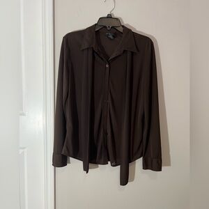 Express women’s Chocolate Brown Casual Button Down Shirt
